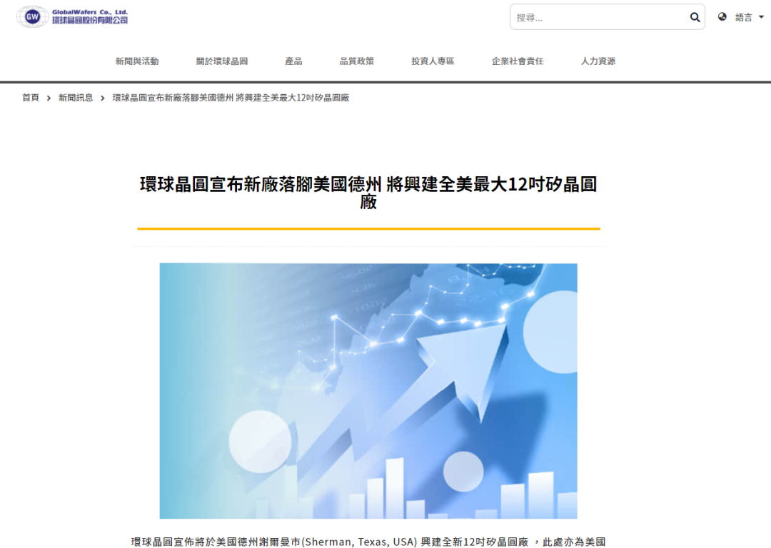50億美元!環球晶宣布于美國德州建廠,董事長回應(圖1) 50億美元!環球晶宣布于美國德州建廠,董事長回應(圖1)